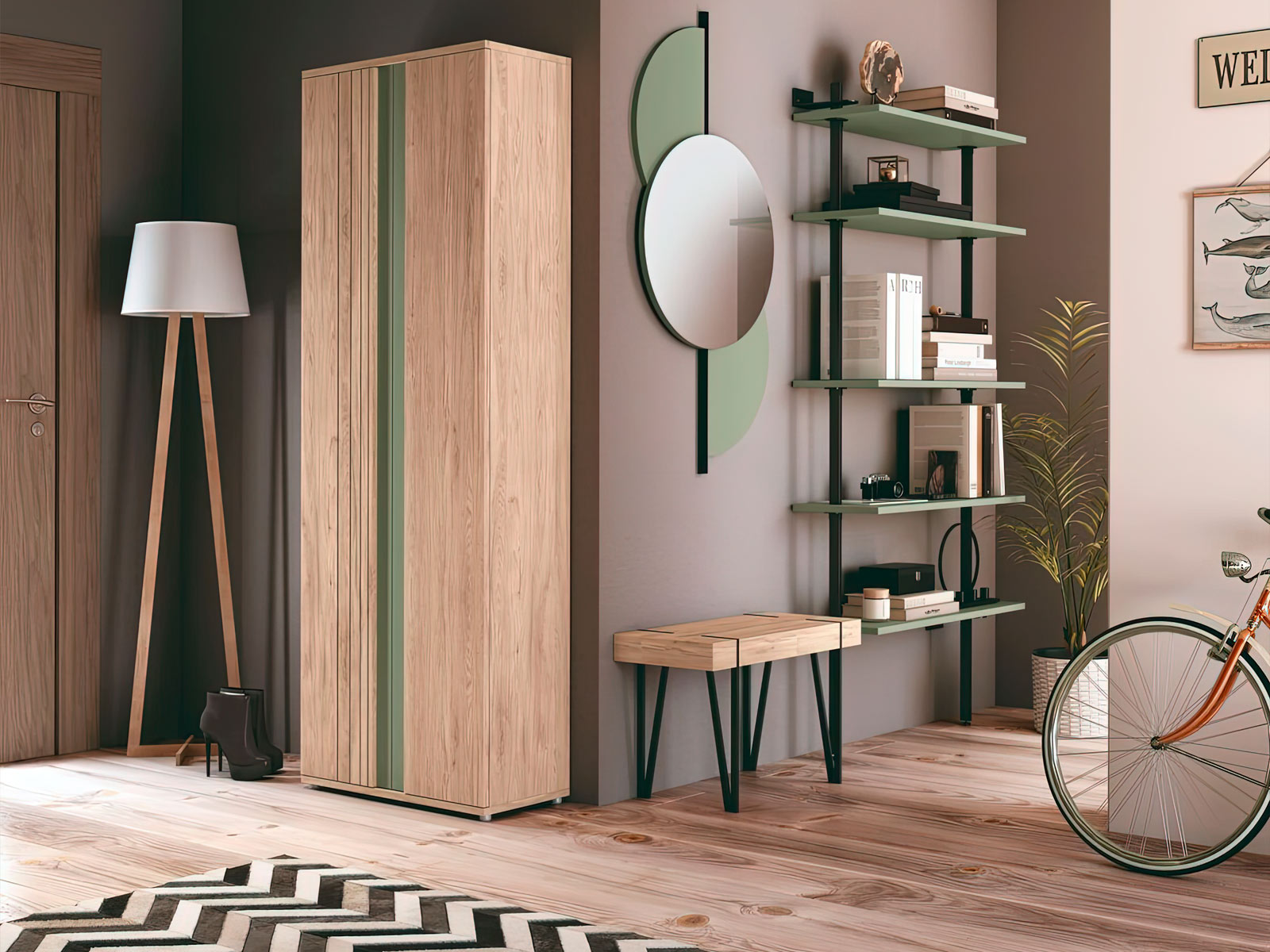 Recibidor moderno con espejo en Murcia, mueble zapatero diseño moderno en Cartagena, consola entrada estilo industrial, cuadro decoración pared salón, mesa centro redonda moderna, mesa escritorio pequeña, muebles auxiliar estilo nórdico, decoración pared moderna en Murcia, zapatero estrecho con espejo en Murcia. Tienda decoración en Murcia