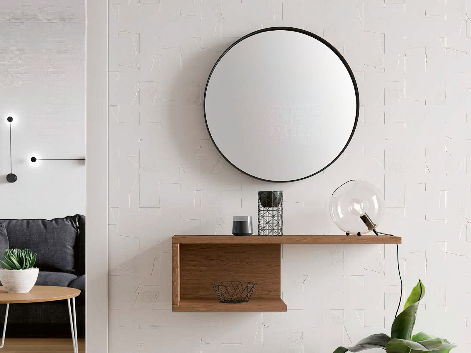 Consola y espejo Recibidor moderno con espejo en Murcia, mueble zapatero diseño moderno en Cartagena, consola entrada estilo industrial, cuadro decoración pared salón, mesa centro redonda moderna, mesa escritorio pequeña, muebles auxiliar estilo nórdico, decoración pared moderna en Murcia, zapatero estrecho con espejo en Murcia. Tienda decoración en Murcia