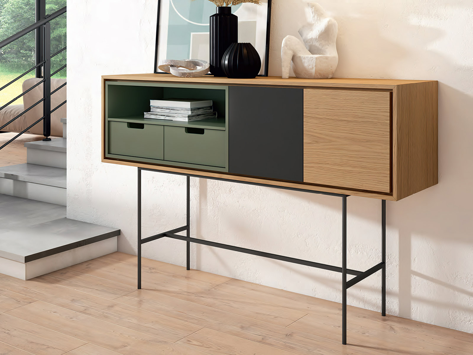 Consola Recibidor moderno con espejo en Murcia, mueble zapatero diseño moderno en Cartagena, consola entrada estilo industrial, cuadro decoración pared salón, mesa centro redonda moderna, mesa escritorio pequeña, muebles auxiliar estilo nórdico, decoración pared moderna en Murcia, zapatero estrecho con espejo en Murcia. Tienda decoración en Murcia