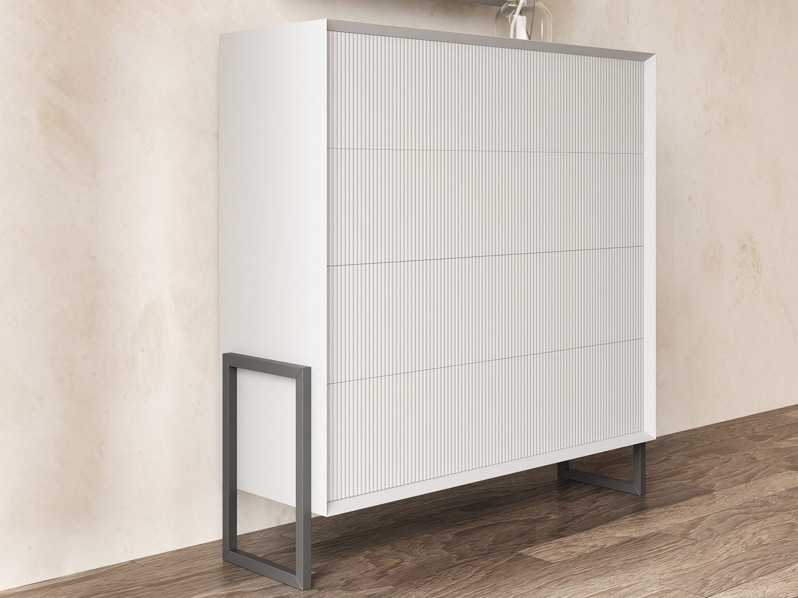 Dormitorio matrimonio moderno en Cartagena, cabezal tapizado diseño moderno en Murcia, mesita noche con cajones, Sinfonier moderno en Murcia, cama dormitorio principal con almacenaje, cómoda moderna en Cartagena, armario vestidor a medida en Murcia, armario puertas correderas en Cartagena, dormitorio diseño industrial.