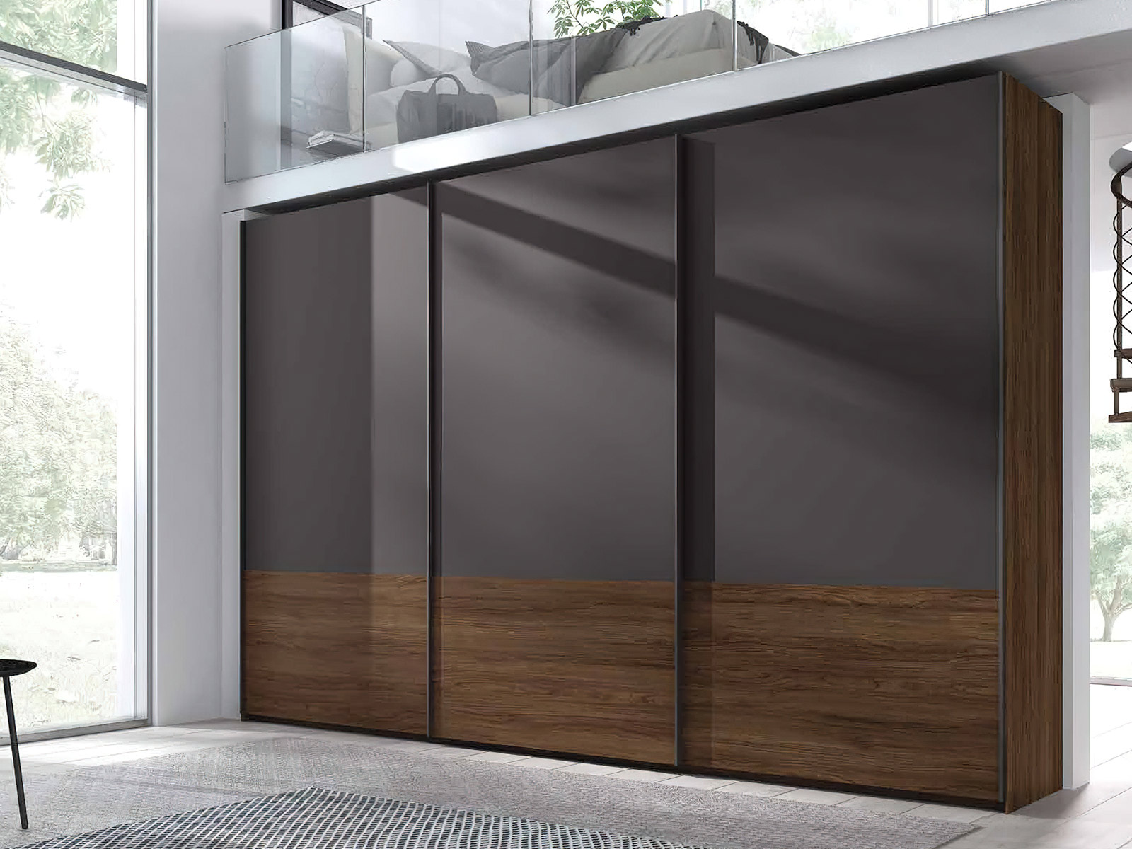 Armario de puertas correderas Dormitorio matrimonio moderno en Cartagena, cabezal tapizado diseño moderno en Murcia, mesita noche con cajones, Sinfonier moderno en Murcia, cama dormitorio principal con almacenaje, cómoda moderna en Cartagena, armario vestidor a medida en Murcia, armario puertas correderas en Cartagena, dormitorio diseño industrial.